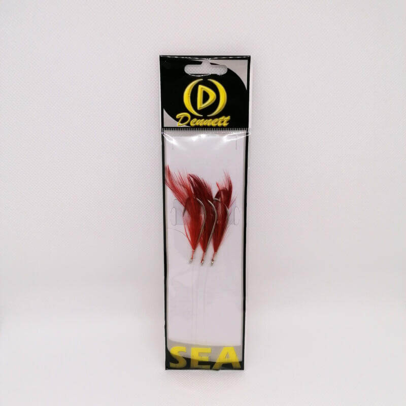 Dennett 3 Hook Red Feather Fishing Rig