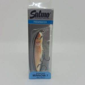 Salmo Real Roach Minnow fishing lure with treble hooks