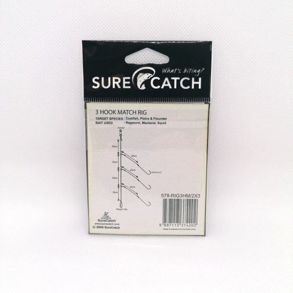 SureCatch Pro Series 3 hook Match Fishing Rig layout