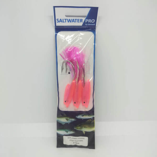 Saltwater Pro 3 Hook Pink Jumbo Hokkai Rigs
